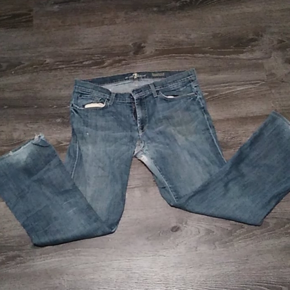 Seven For All Mankind Bootcut SZ 34 Fade & Rip - Picture 5 of 7